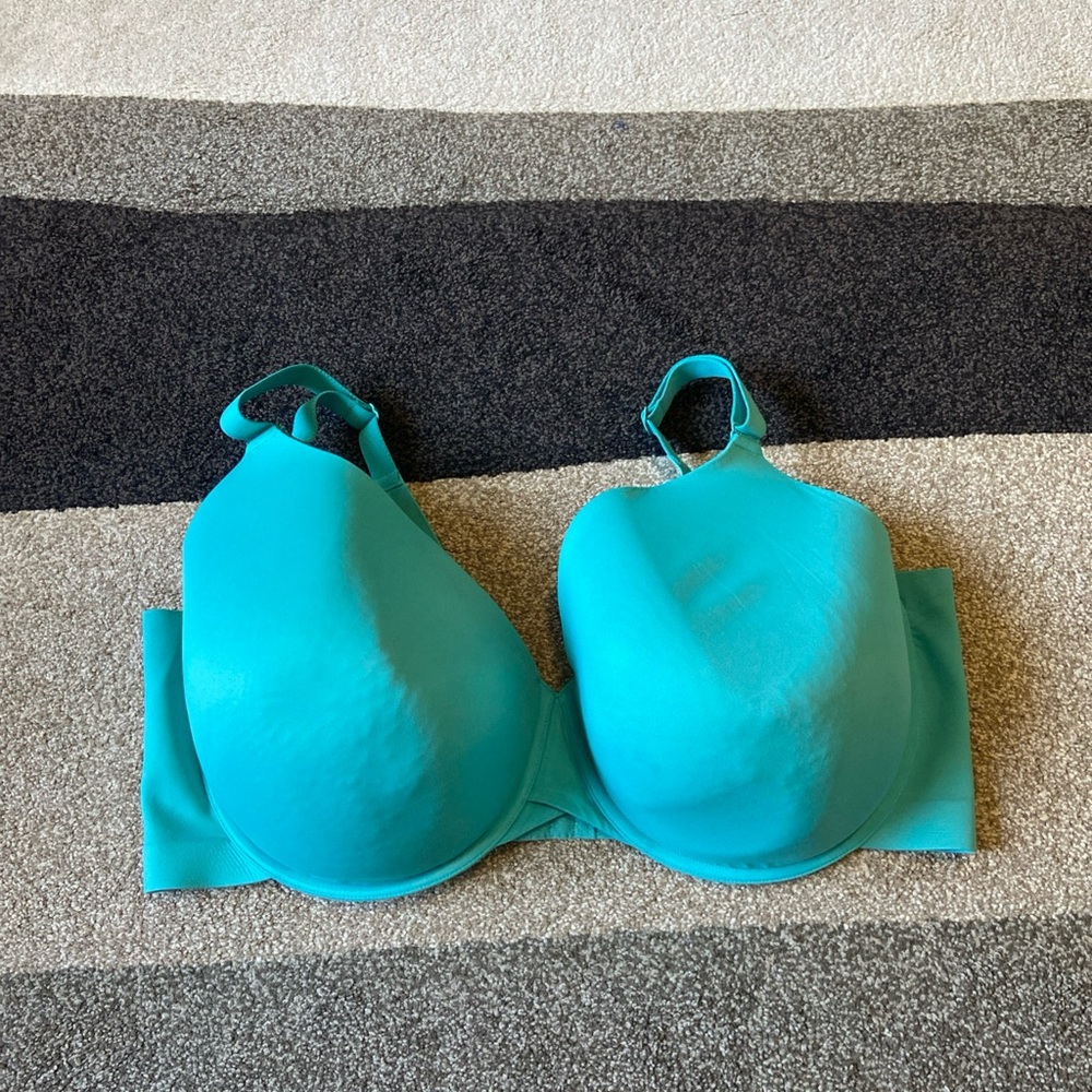 Cacique Teal Full Coverage lightly lined Bra Size 44G Adjustable Straps Comfort